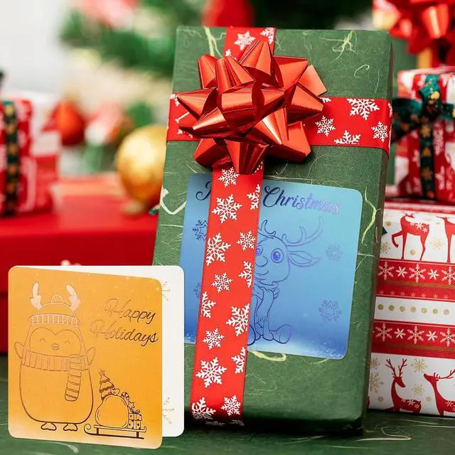 Alt view image 4 of 7 - WorldBazaar Mini Christmas Cards 24 Pack Gold Foil Small Greeing Cards | with Envelopes Stickers , Greeting Cards Bulk, Mini Note Cards, School Business Supplies