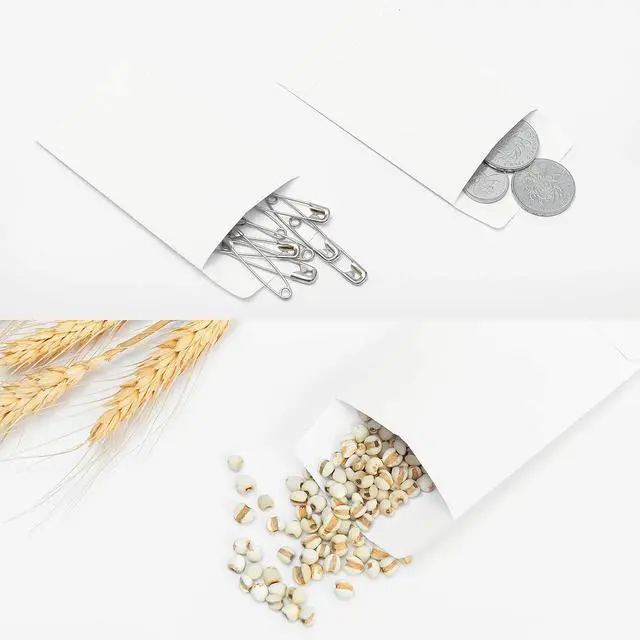 Alt view image 5 of 7 - 100 Pack White Small Coin Envelopes, 2.25"×3.5" | Self-Adhesive, Kraft Paper, Seed Envelopes, For Garden, Office or Wedding Gift, Mini Parts & Stamps Storage