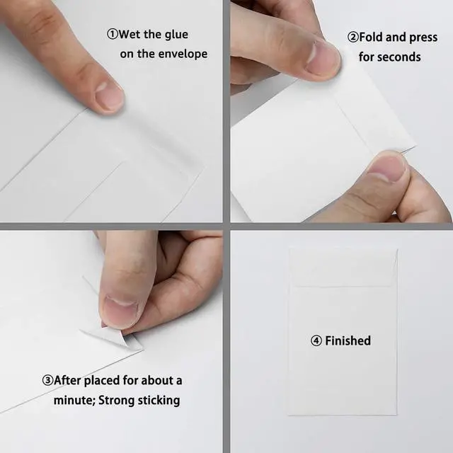 Alt view image 3 of 7 - 100 Pack White Small Coin Envelopes, 2.25"×3.5" | Self-Adhesive, Kraft Paper, Seed Envelopes, For Garden, Office or Wedding Gift, Mini Parts & Stamps Storage