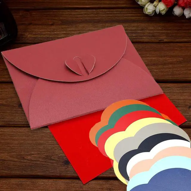Alt view image 6 of 6 - 32Pcs Mini Envelopes with Heart Clasp Red Gift Card Holders | Small Heart Shaped Clasp Envelopes, Gift Card Holders, For Weddings Love Letters Greeting Party Favors