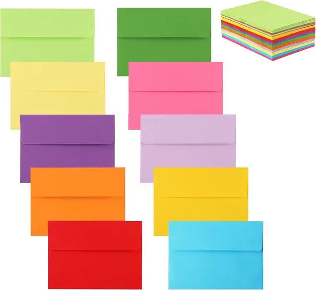 Main image of Granhoolm 50 pack 4x6 Envelopes,A6 Invitation Envelopes 6.5 x 4.75 For 4x6 Cards- Peel & Press,Ideal for Invitations,Weddings,Parties,Greeting Cards,Photos(colorful)