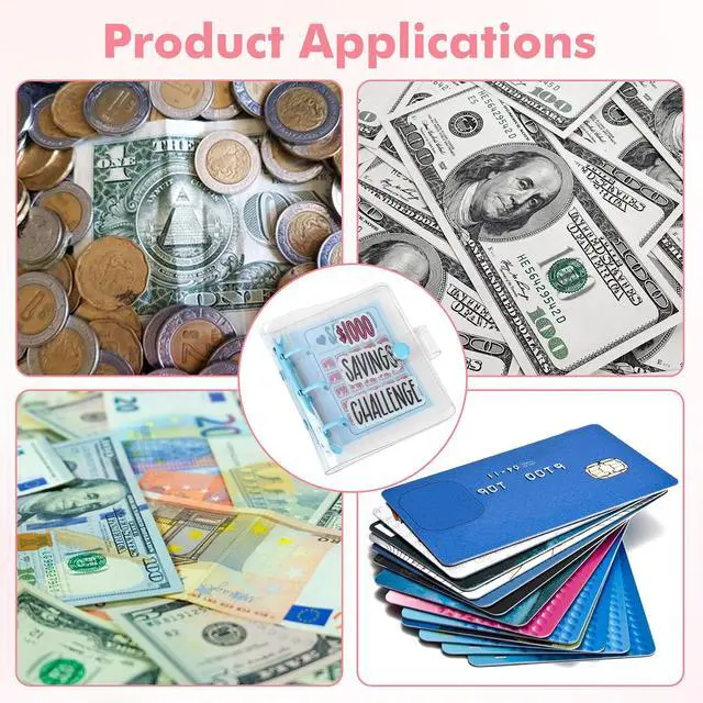 Alt view image 3 of 7 - Mini Money Saving Binder with 25 Envelopes | $1000 Savings Challenge Book, Portable Budget Tool (White)
