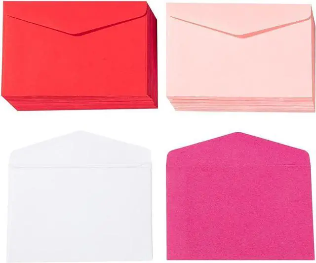 Main image of 120 Pack Mini Envelopes Pink Small Envelopes Tiny Pocket with Gummed | for Valentine's Day Business Cards Small Gift Cards (4 Colors, 30 for Each Color)