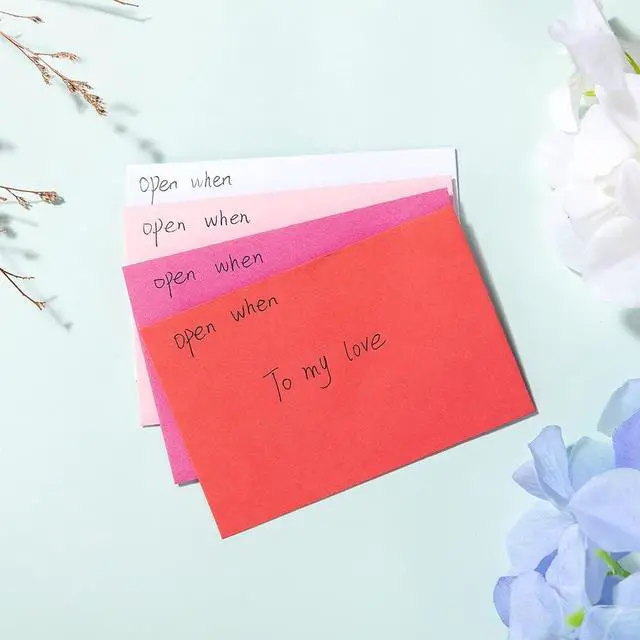 Alt view image 4 of 7 - 120 Pack Mini Envelopes Pink Small Envelopes Tiny Pocket with Gummed | for Valentine's Day Business Cards Small Gift Cards (4 Colors, 30 for Each Color)