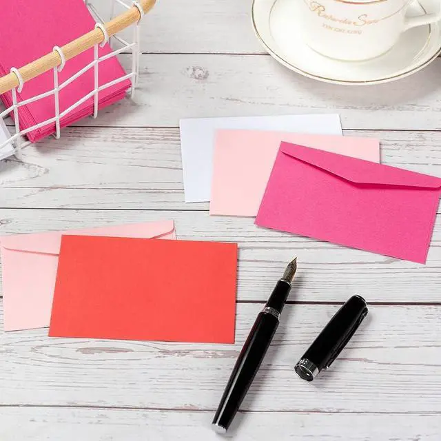 Alt view image 7 of 7 - 120 Pack Mini Envelopes Pink Small Envelopes Tiny Pocket with Gummed | for Valentine's Day Business Cards Small Gift Cards (4 Colors, 30 for Each Color)