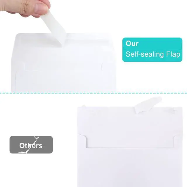 Alt view image 3 of 7 - 90 Packs A1 Envelopes, 3.625x5.125" Envelopes White, Small Envelope RSVP Envelope, Self Seal for Weddings, Photos, Postcards, Greeting Cards, Mailing