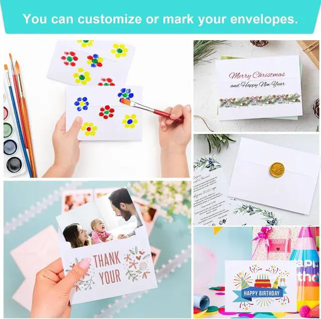 Alt view image 5 of 7 - 90 Packs A1 Envelopes, 3.625x5.125" Envelopes White, Small Envelope RSVP Envelope, Self Seal for Weddings, Photos, Postcards, Greeting Cards, Mailing