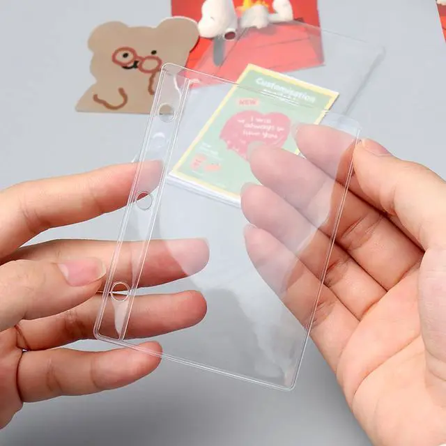 Alt view image 2 of 7 - NatSumeBasics 12 A9 Binder Pockets Clear Card Holder | 2.2"x3.3" 3 Holes Zipless Sheet Protectors for 3 Rings Mini Planner Insert