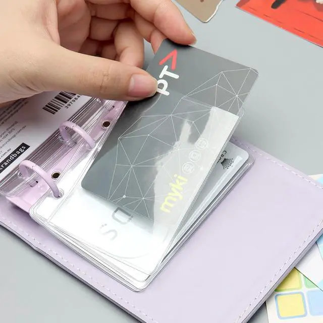 Alt view image 4 of 7 - NatSumeBasics 12 A9 Binder Pockets Clear Card Holder | 2.2"x3.3" 3 Holes Zipless Sheet Protectors for 3 Rings Mini Planner Insert