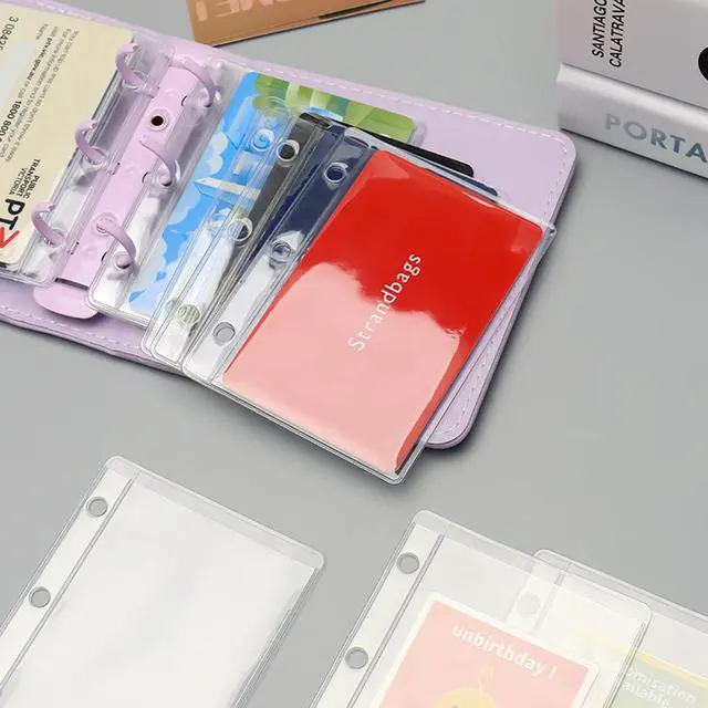 Alt view image 5 of 7 - NatSumeBasics 12 A9 Binder Pockets Clear Card Holder | 2.2"x3.3" 3 Holes Zipless Sheet Protectors for 3 Rings Mini Planner Insert