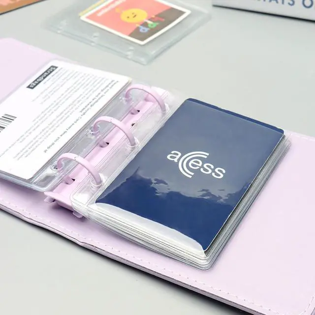 Alt view image 6 of 7 - NatSumeBasics 12 A9 Binder Pockets Clear Card Holder | 2.2"x3.3" 3 Holes Zipless Sheet Protectors for 3 Rings Mini Planner Insert