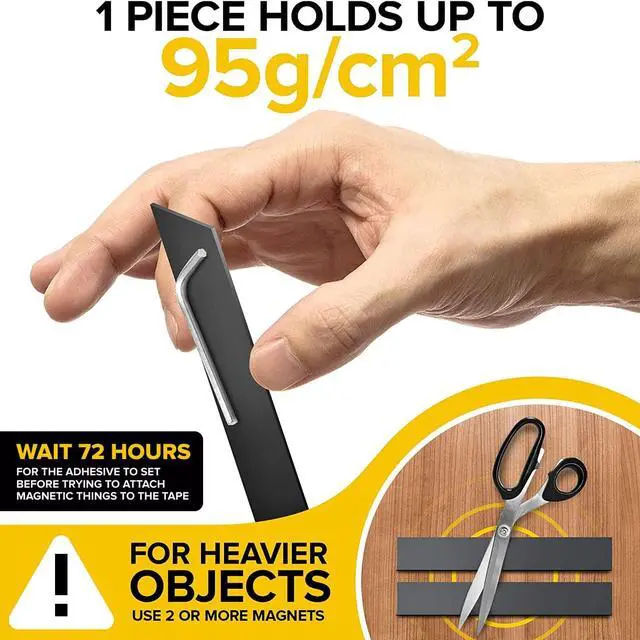 Alt view image 3 of 7 - X-bet MAGNET Super Sticky Adhesive Magnetic Strips, 6x1 (15x2.5cm), 11 pcs | Flexible Magnet Strips, Adhesive Backing, Easy to Cut & Mount, For Crafts, Labels & Light Organization