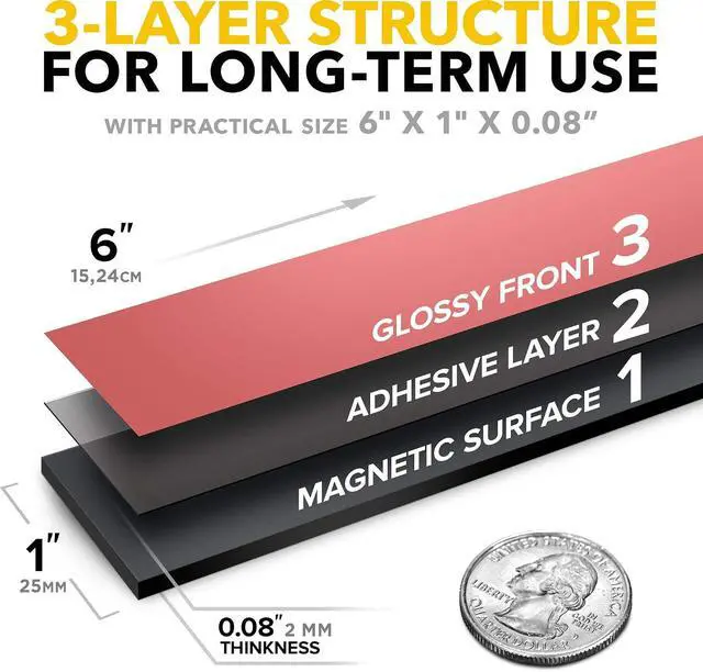 Alt view image 4 of 7 - X-bet MAGNET Super Sticky Adhesive Magnetic Strips, 6x1 (15x2.5cm), 11 pcs | Flexible Magnet Strips, Adhesive Backing, Easy to Cut & Mount, For Crafts, Labels & Light Organization