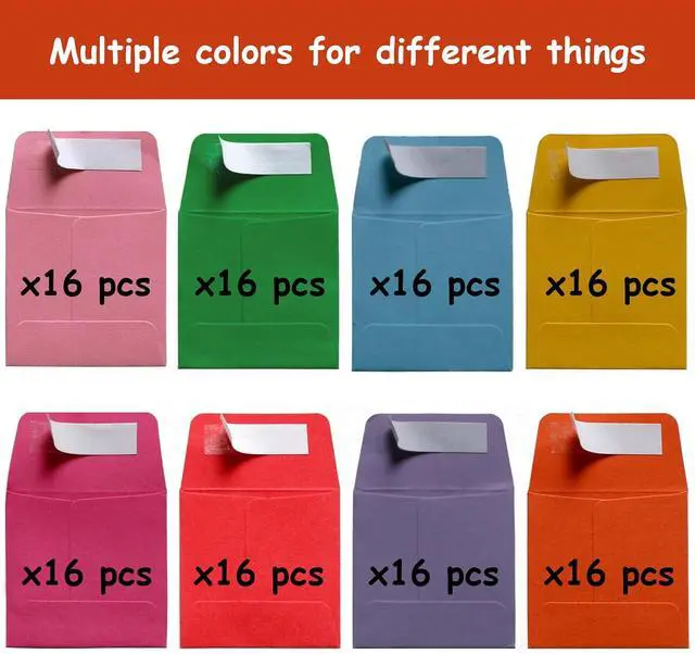 Alt view image 3 of 6 - 2 x 2Inches Tiny Coin Envelopes - Self Seal 128-Count Mini Envelopes, Bulk Small Envelope Pockets for Seeds, colorful