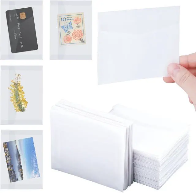 Main image of 50 PCS Glassine Envelopes 4.5 × 3.2" Translucent Envelope Small Clear Envelope Self Sealing Mini Envelopes for Stamps Coins Seeds Collecting Lottery Ticket Gift Card Wedding Invitation