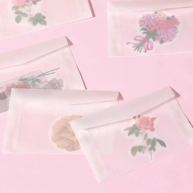 Alt view image 3 of 6 - 50 PCS Glassine Envelopes 4.5 × 3.2" Translucent Envelope Small Clear Envelope Self Sealing Mini Envelopes for Stamps Coins Seeds Collecting Lottery Ticket Gift Card Wedding Invitation