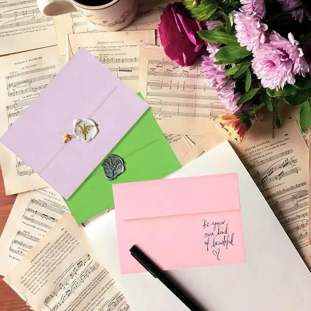 Alt view image 6 of 7 - 50 Pack Goefun A2 Colored Envelopes Self Seal, 4.375 x 5.75 | Invitation Envelopes for 4.25 x 5.5 Cards, Printable for Photos, Invitations, Weddings, Graduation, Baby Shower