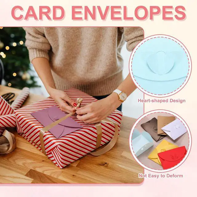 Alt view image 3 of 7 - PATIKIL 4.1 x 2.8 Inch Mini Card Envelopes, 24PCS Cute Envelopes Holder with Heart Clasp for Birthday Weddings Favors Business Greeting Cards, Light Blue