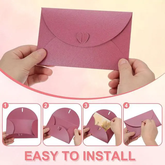 Alt view image 4 of 7 - PATIKIL 4.1 x 2.8 Inch Mini Card Envelopes, 24PCS Cute Envelopes Holder with Heart Clasp for Birthday Weddings Favors Business Greeting Cards, Light Blue