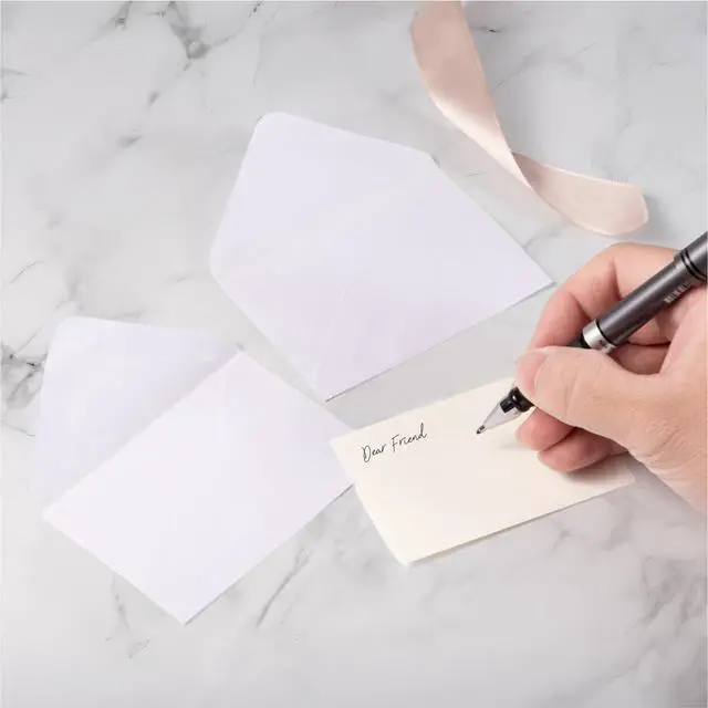 Alt view image 4 of 7 - 100 Pack 4 x 2.75" Mini Envelopes 120GSM Gift Card White Envelopes Bulk Small Paper Gift Card Sleeves Greeting Card Business Card Brown Tiny Envelope Pockets for Card & Invitation