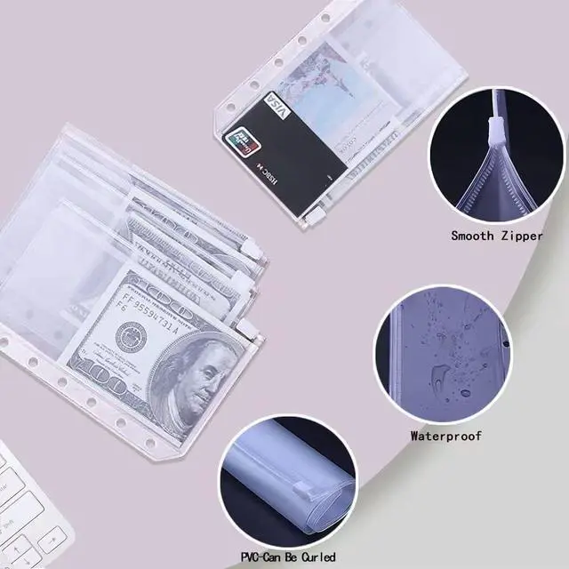 Alt view image 2 of 6 - A7 Budget Binder Set - Mini Money Organizer for Cash Saving, Cash Stuffing Envelope System, Planner Binders with Pockets, Sheets and Stickers, Black