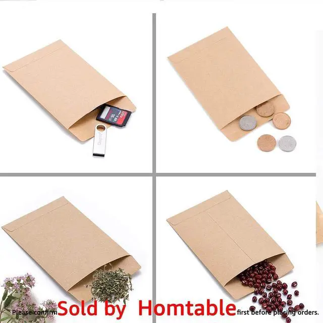 Alt view image 5 of 6 - 100 Pack Small Coin Envelopes Self-Adhesive Kraft Paper 2.25"×3.5" | Seed Envelopes, Mini Parts Storage, For Garden, Office or Wedding Gift