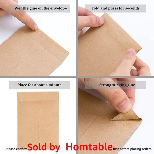 Alt view image 3 of 6 - 100 Pack Small Coin Envelopes Self-Adhesive Kraft Paper 2.25"×3.5" | Seed Envelopes, Mini Parts Storage, For Garden, Office or Wedding Gift