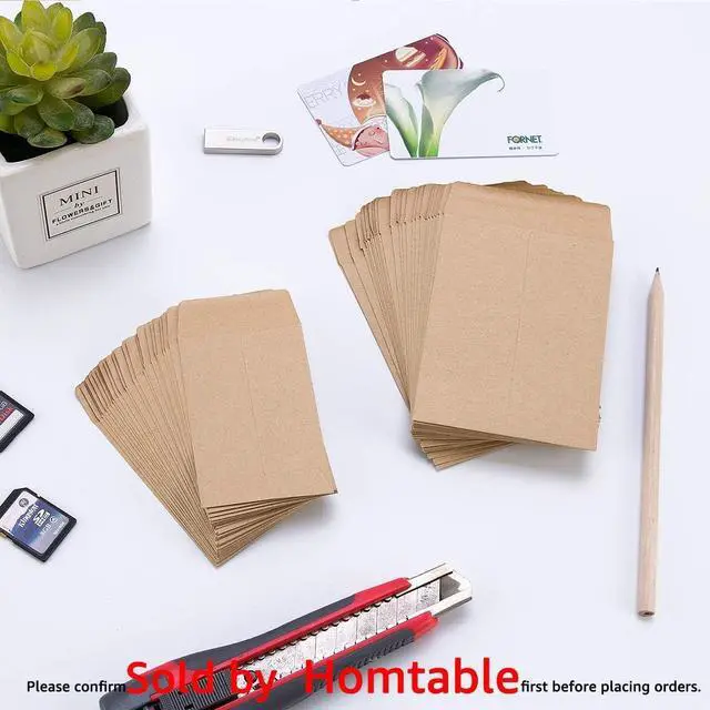 Alt view image 4 of 6 - 100 Pack Small Coin Envelopes Self-Adhesive Kraft Paper 2.25"×3.5" | Seed Envelopes, Mini Parts Storage, For Garden, Office or Wedding Gift