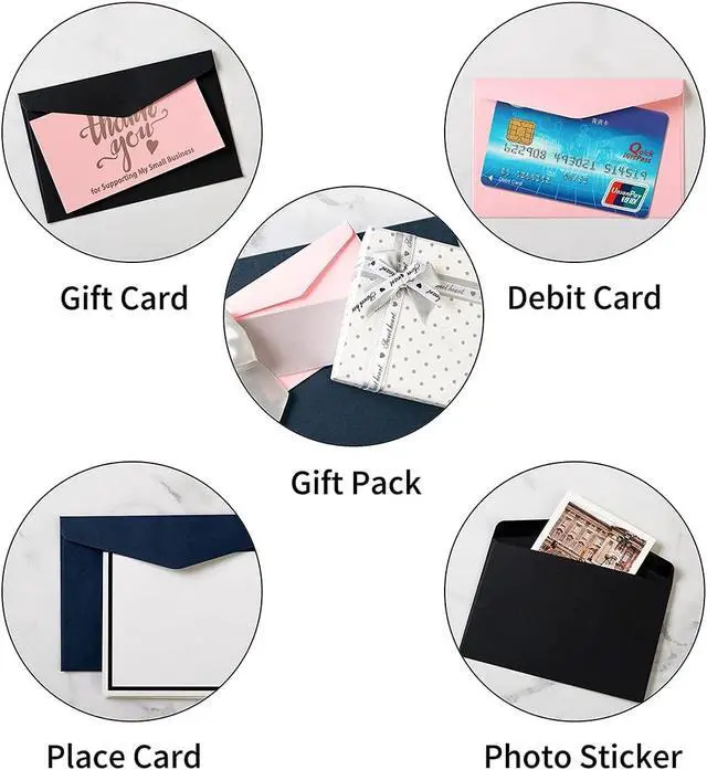 Alt view image 6 of 7 - 120 Pack Pink Envelopes Kraft Paper 4.13"×2.76" for Gift Card | Self-Adhesive, Tiny Pockets, For Business Cards, For Invitations