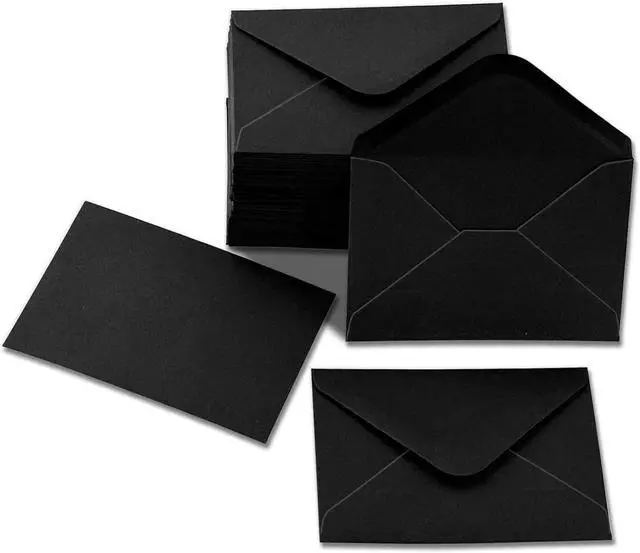 Main image of 100 pack Gift Card Envelopes | 4 x 2.75" Mini envelope 120GSM Black business card envelope small card envelope for gift card