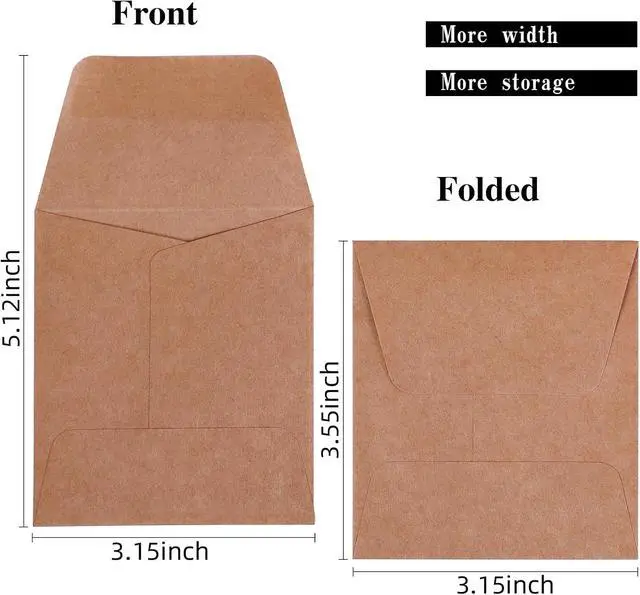 Alt view image 3 of 7 - Tuhangcc 100 Pack Small Coin Envelopes Heavy Duty Self-Adhesive Kraft Seed Envelope Mini Parts Small Items Stamps Storage Packets Envelopes for Garden, Office or Wedding Gift 3.15"×3.5"