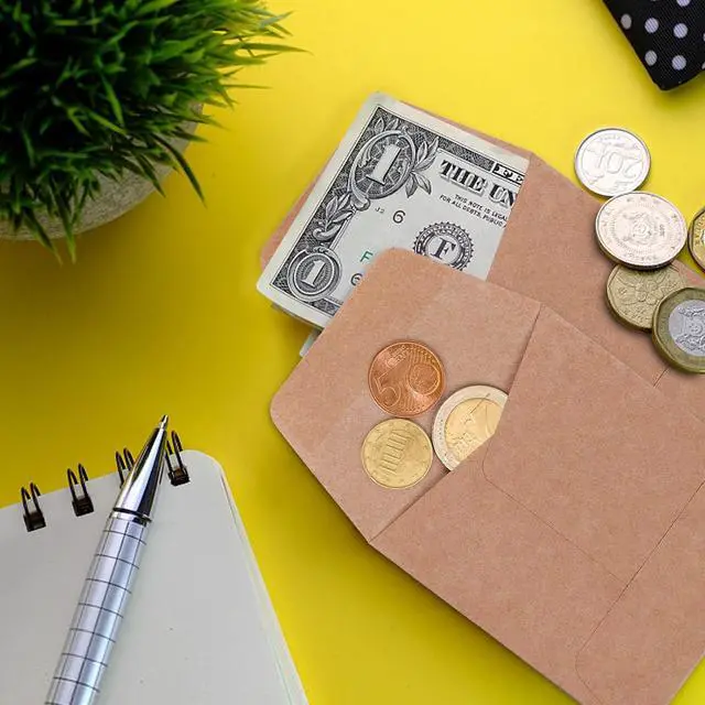 Alt view image 4 of 7 - Tuhangcc 100 Pack Small Coin Envelopes Heavy Duty Self-Adhesive Kraft Seed Envelope Mini Parts Small Items Stamps Storage Packets Envelopes for Garden, Office or Wedding Gift 3.15"×3.5"
