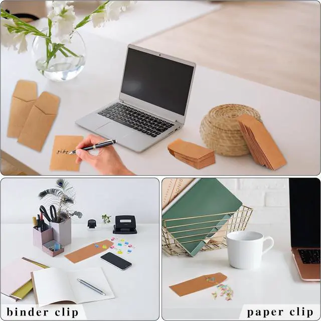 Alt view image 6 of 7 - Tuhangcc 100 Pack Small Coin Envelopes Heavy Duty Self-Adhesive Kraft Seed Envelope Mini Parts Small Items Stamps Storage Packets Envelopes for Garden, Office or Wedding Gift 3.15"×3.5"