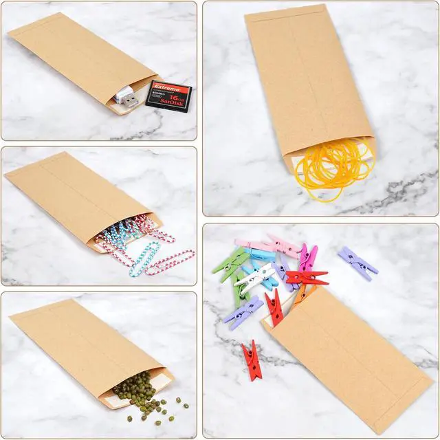 Alt view image 7 of 7 - Joyberg 120 PCS Money Envelopes for Cash Kraft Paper, 6.5x3.2 Small Cash Envelopes for Self-Adhesive, Money Saving Challenge Coin Envelopes for Coin, Check, Budget, Small Item Organizer