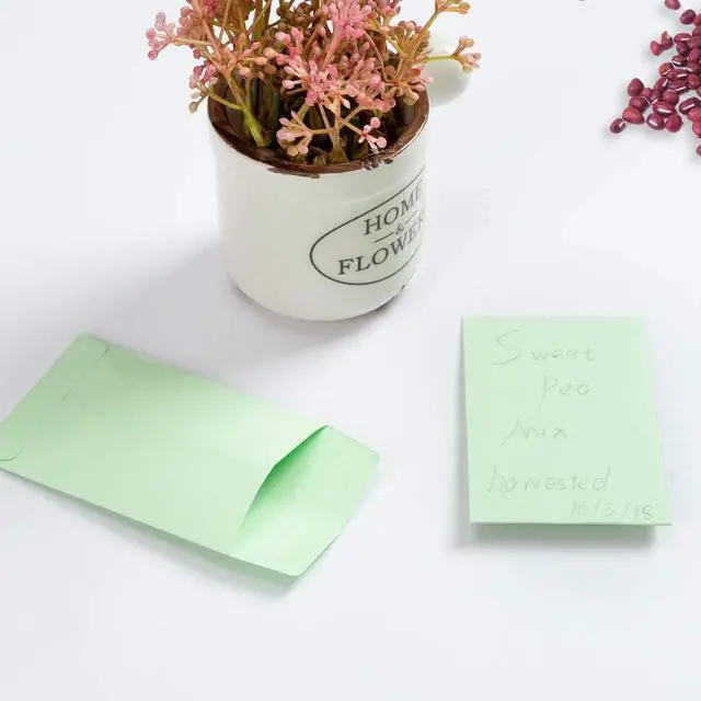 Alt view image 6 of 7 - 200 Pieces Colorful Small Coin Envelopes for Seed, 2.25×3.5 inch | Self-Adhesive, Mini Parts Storage Packets, For Garden, Office or Wedding Gift