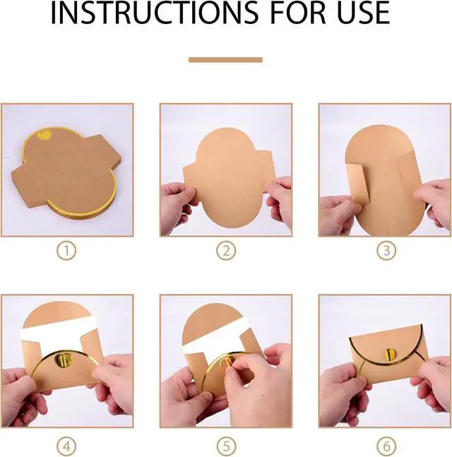 Alt view image 5 of 6 - 30 Pcs Mini Envelopes with Blank Mini Cards, Gift Card Holders | Gift Card Envelopes with Gold Heart Shaped Clasp, Size 4.13 x 2.76 Inch, Ideal for Valentine's Day, Christmas and Note Cards