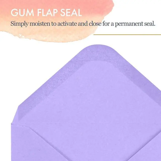 Alt view image 5 of 7 - Gift Card Envelopes - Gummed 100-Count Mini Envelopes, Paper Business Card Envelopes, Bulk Tiny Envelope Pockets for Small Note Cards, 10 Colors, 4 x 2.7 Inches