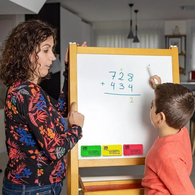 Alt view image 6 of 7 - OWLKELA 8 Pcs Dry Erase Erasers, 4 Colors | Magnetic, Erasers for White Board Markers, Ideal for Classroom, Home and Office