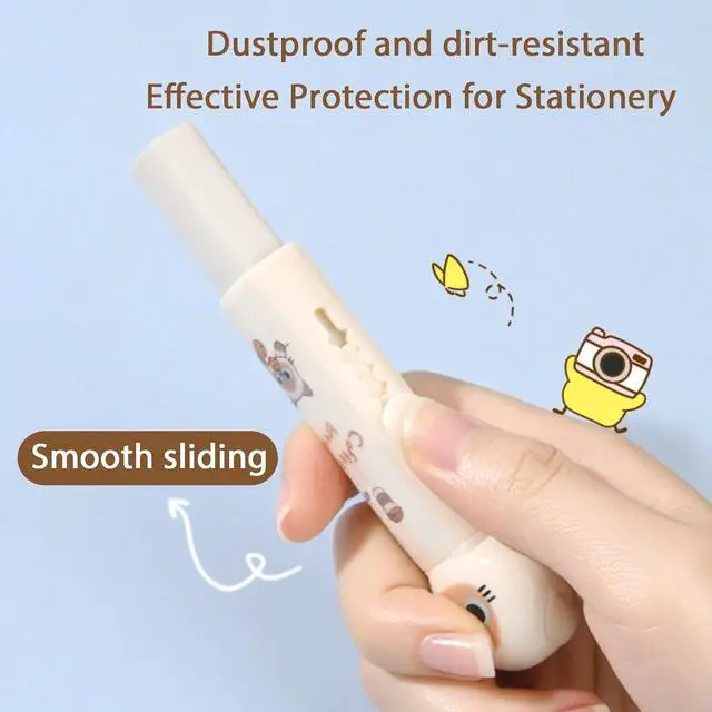 Alt view image 3 of 7 - 4PCS Retractable Cat Pencil Erasers, Cute Cartoon Eraser Set in 4 Colors | Kawaii Cat Stationery Set,Suitable for School Home Office Supplies
