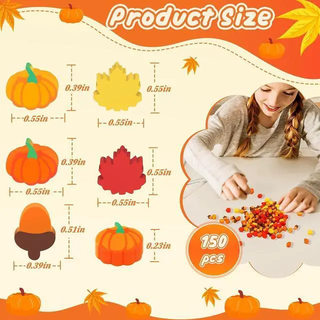 Alt view image 2 of 6 - JUNEBRUSHS 150Pcs Fall Mini Erasers, Cute Thanksgiving Erasers Bulk | Mini Erasers for Maple Leaf, Novelty Pencil Erasers Stationery for Classroom Prizes, Homework Rewards, Gifts Party Favors