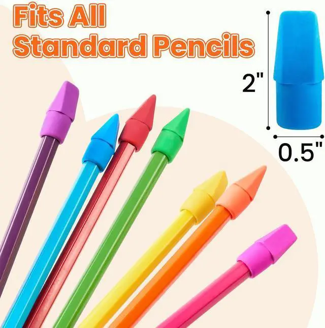 Alt view image 2 of 7 - Sooez Erasers, 120 Pack Pencil Top Erasers, Cap Eraser Toppers Bulk 7-Color | Erasers Tops, Latex-Free, No-Smudge, Classroom Must Haves, Back To School Supplies, Teacher Essentials, Party Favor Prizes