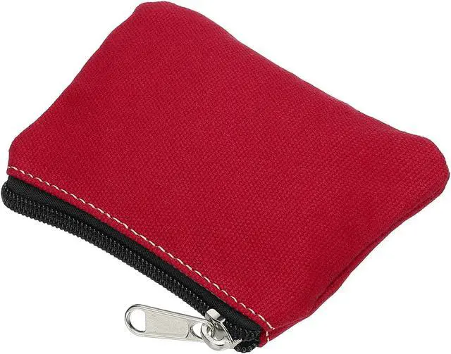 Alt view image 4 of 6 - PATIKIL 3" x 5" Coin Purse Pouch, 2 Pack Change Purses Small Organizer Bags with Zipper Canvas for Home, Red
