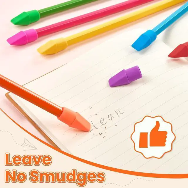 Alt view image 4 of 7 - Sooez Erasers, 120 Pack Pencil Top Erasers, Cap Eraser Toppers Bulk 7-Color | Erasers Tops, Latex-Free, No-Smudge, Classroom Must Haves, Back To School Supplies, Teacher Essentials, Party Favor Prizes