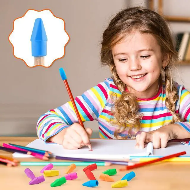 Alt view image 7 of 7 - Sooez Erasers, 120 Pack Pencil Top Erasers, Cap Eraser Toppers Bulk 7-Color | Erasers Tops, Latex-Free, No-Smudge, Classroom Must Haves, Back To School Supplies, Teacher Essentials, Party Favor Prizes