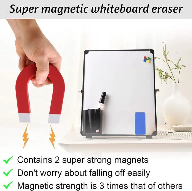 Alt view image 4 of 7 - OWLKELA 4 Pcs Dry Erase Erasers, Assorted Colors | Magnetic Whiteboard Eraser, Ideal for Classroom, Office, Home & School