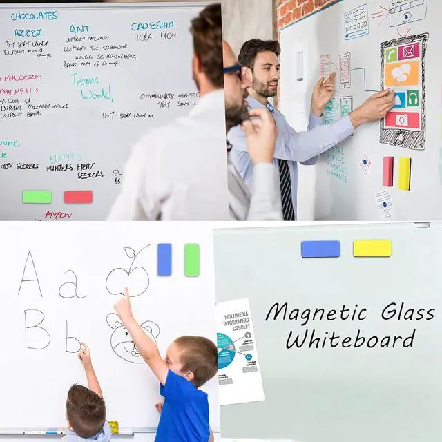 Alt view image 6 of 7 - OWLKELA 4 Pcs Dry Erase Erasers, Assorted Colors | Magnetic Whiteboard Eraser, Ideal for Classroom, Office, Home & School
