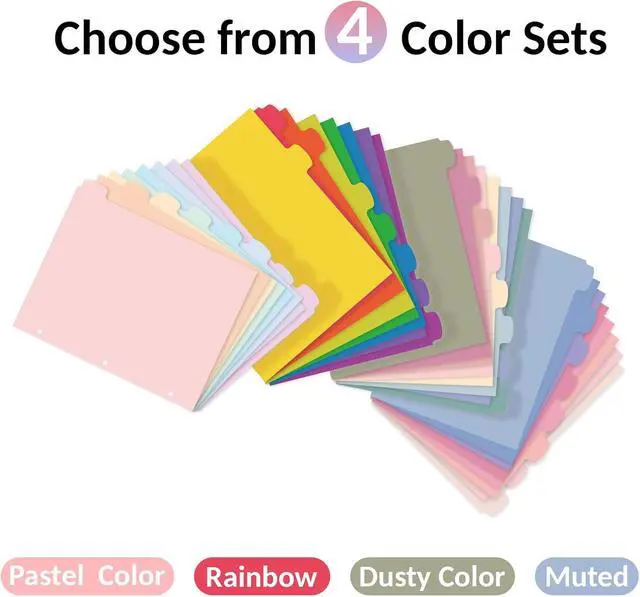 Alt view image 2 of 7 - Sooez 8 Tabs Plastic Write & Erase Binder Dividers with Tabs, 1 Set | Long-Lasting Dividers for 3 Ring Binder, Cute Pastels Binder Dividers Organizers for Student, Teacher, Office, Beige Color