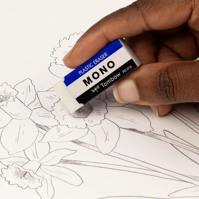 Alt view image 3 of 7 - Tombow 57321 MONO Eraser, White, Small, 5-Pack. Cleanly Removes Marks