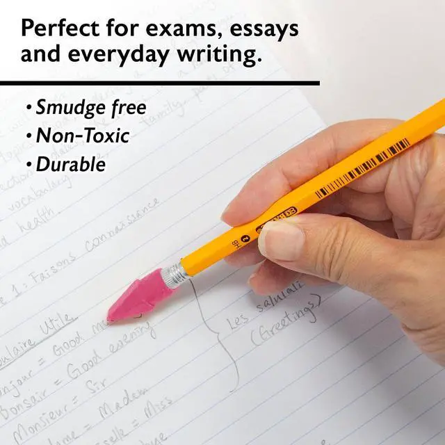 Alt view image 3 of 7 - BAZIC Products Pink Pencil-Top Eraser Caps, 20 Count, 2-Pack | Latex-free, PVC-free, Non-abrasive, Slide onto standard pencils, School, Classroom, 20 Co, Bulk pack