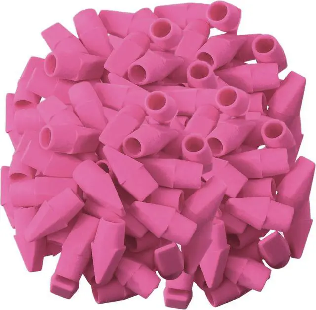 Alt view image 7 of 7 - Pencil Top Erasers, 144 Count Pink Cap Erasers, Pink Eraser Tops, Pencil Toppers, Pencils Cap Eraser